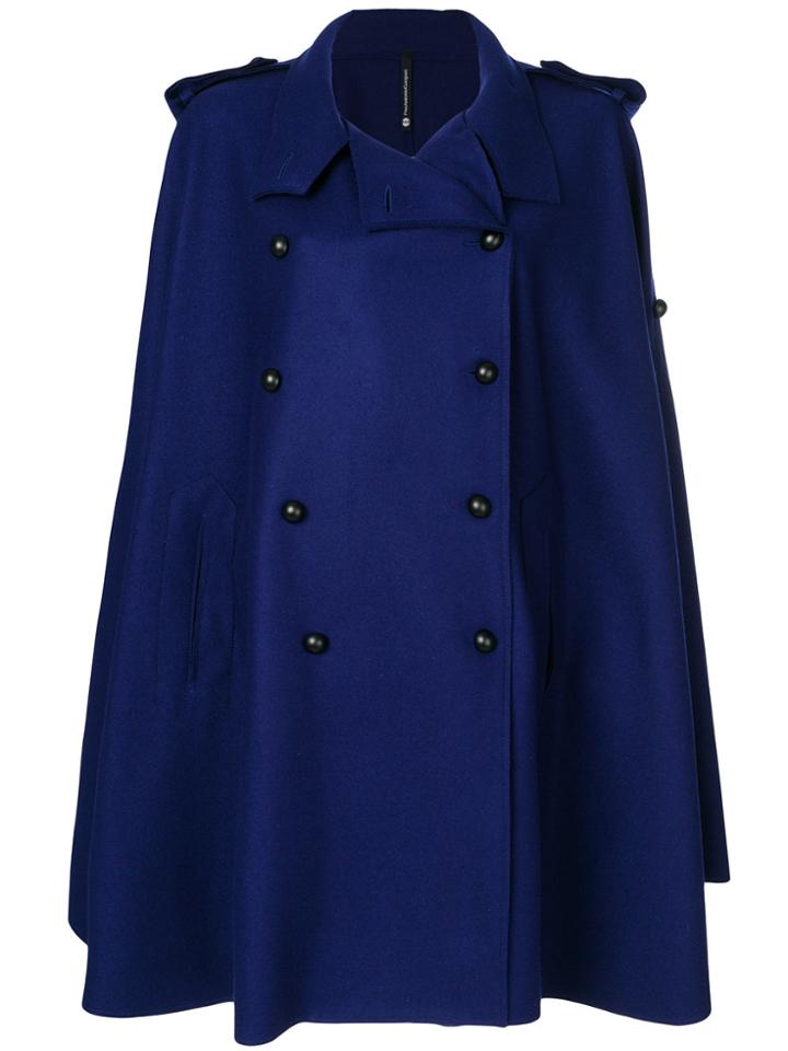 Pierantoniogaspari Double-breasted Cape Jacket - Blue