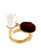 Wouters & Hendrix 'my Favourite' Red Agate And Pearl Ring - Metallic