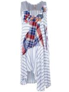 Antonio Marras Striped Patchwork Dress, Women's, Size: 44, White, Viscose/cotton/spandex/elastane