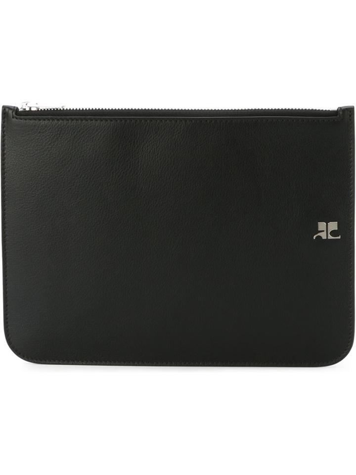 Courrèges Zipped Clutch, Women's, Black