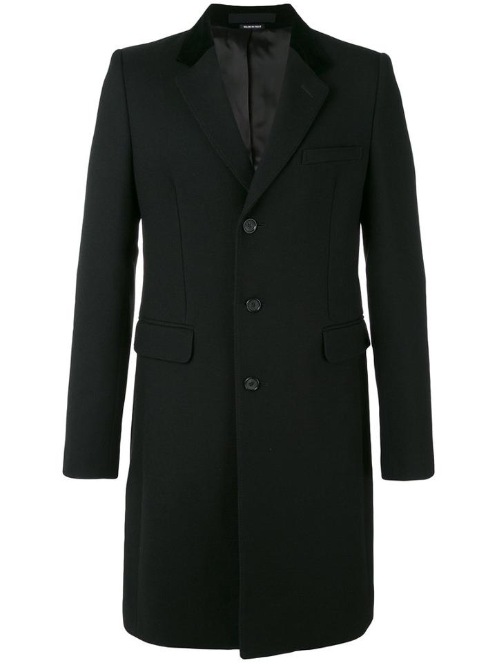 Alexander Mcqueen - Classic Fitted Coat - Men - Silk/wool - 50, Black, Silk/wool