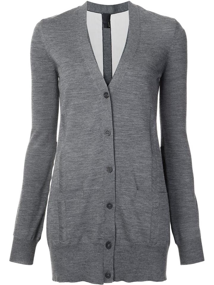 Vera Wang Tulle Insert Cardigan
