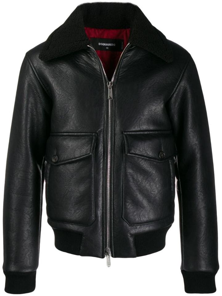 Dsquared2 Shearling Aviator Jacket - Black