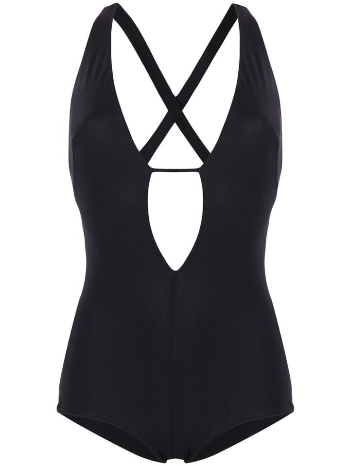 Alberta Ferretti Criss Cross Backless One-piece Swimsuit - Black