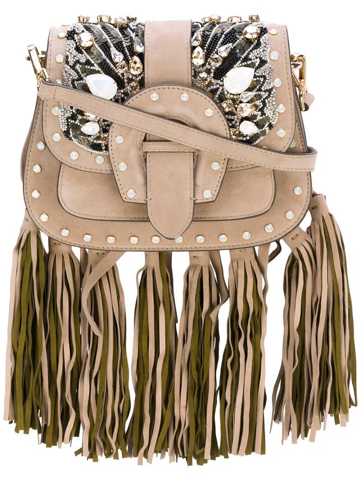 Gedebe - Alice Tote - Women - Suede/crystal/plastic/glass - One Size, Nude/neutrals, Suede/crystal/plastic/glass