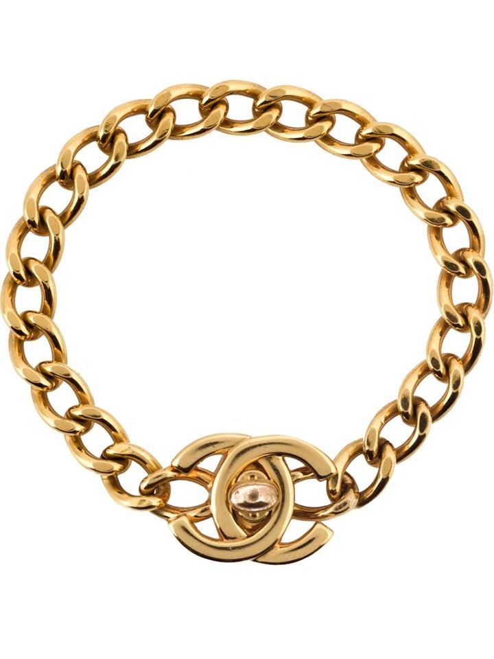 Chanel Vintage Logo Chain Bracelet