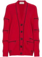 Christopher Kane Cardigan With Zip Sleeves - Red
