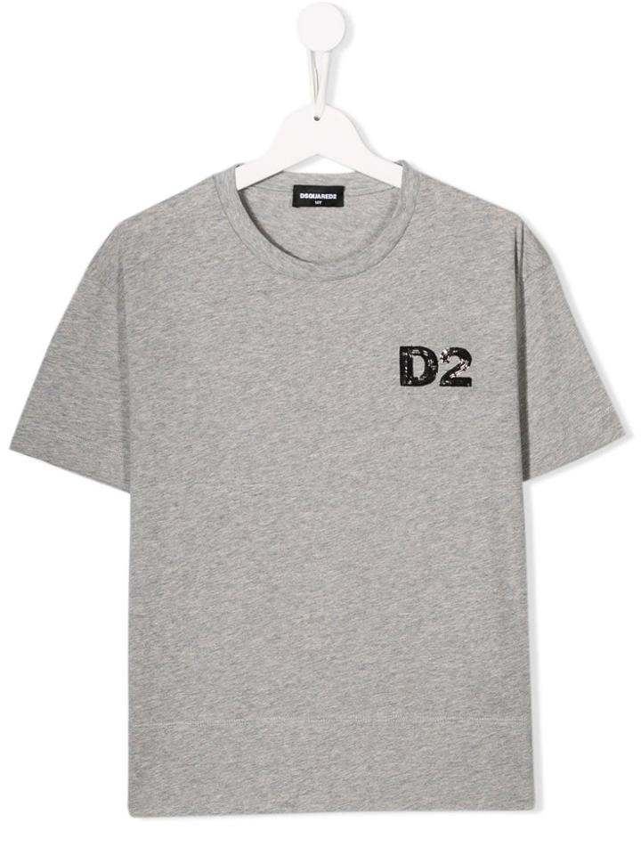 Dsquared2 Kids Cotton Sequin T-shirt - Grey