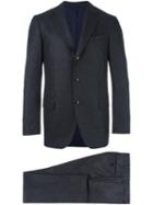 Mp Massimo Piombo Flannel Two Piece Suit, Men's, Size: 52, Grey, Wool/cupro