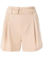 Vince Belted Tailored Shorts - Nude & Neutrals
