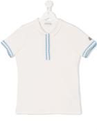 Moncler Kids Web Stripe Polo Shirt - White