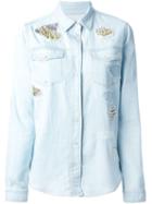 Roberto Cavalli Embroidered Details Denim Shirt