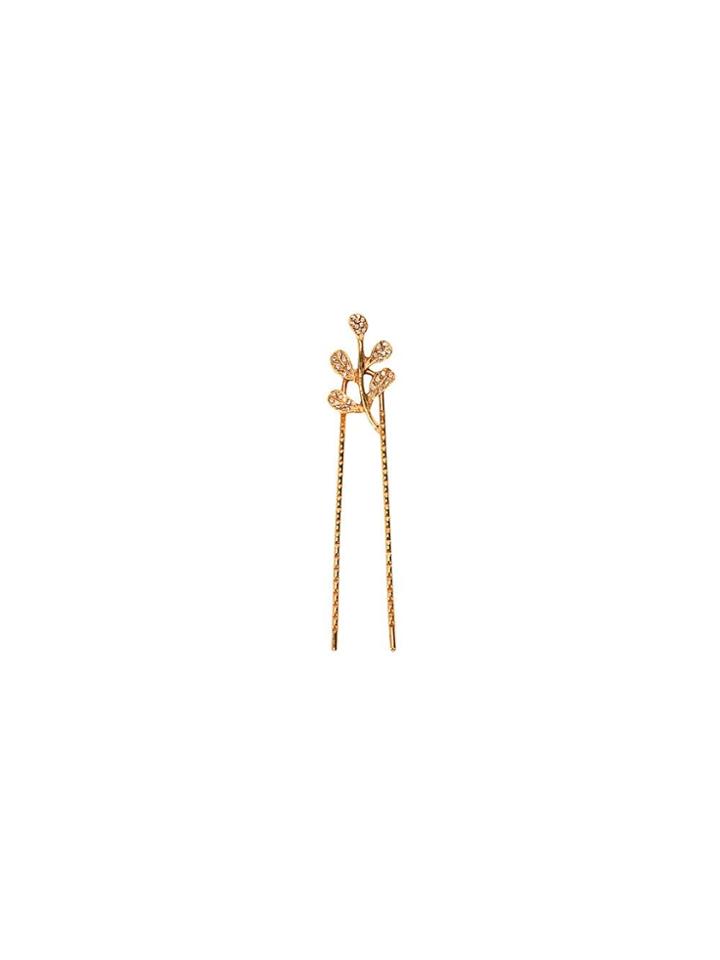 Oscar De La Renta Pavé Leaf Hair Pin - Gold