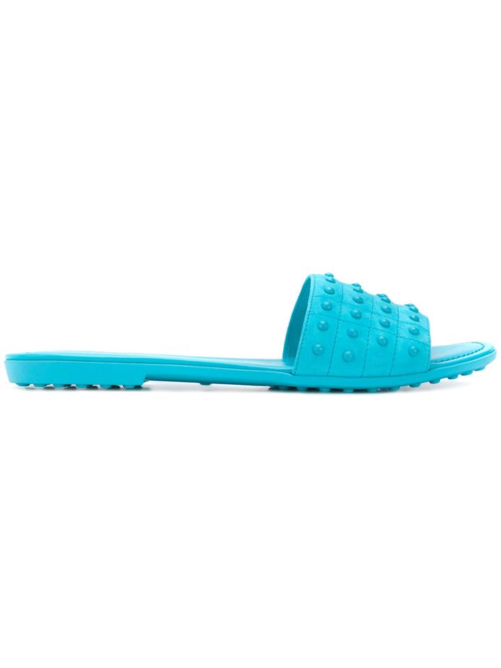 Tod's Studded Slides - Blue