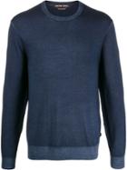 Michael Kors Collection Fine Knit Crew Neck Sweater - Blue