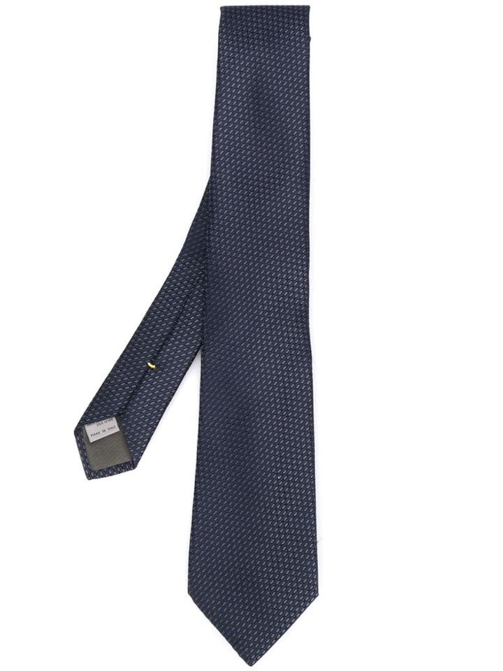 Canali Bird's Eye Motif Tie - Blue