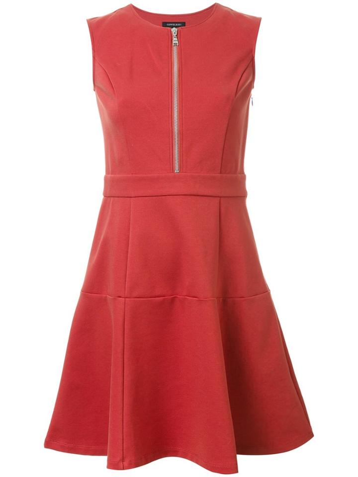 Loveless Flared Zip Dress - Yellow & Orange