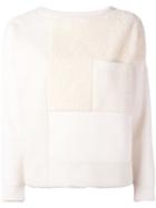 Moncler Panelled Sweatshirt, Women's, Size: Xl, White, Cotton/polyester/modal/virgin Wool