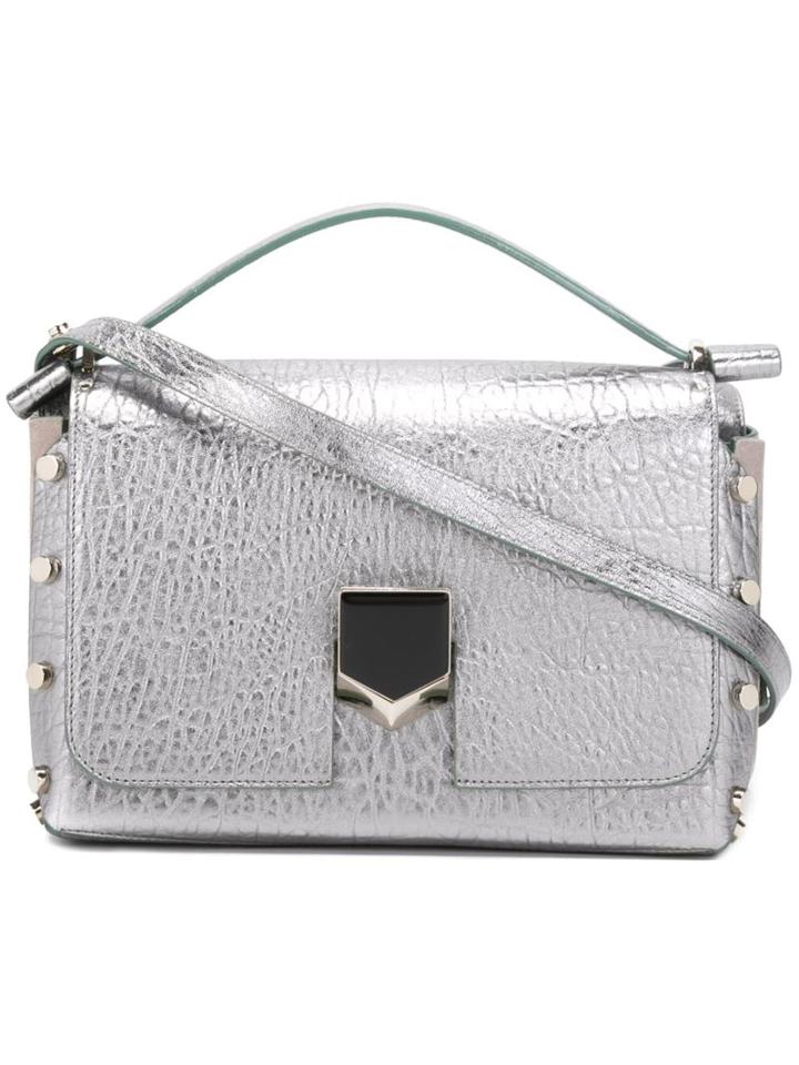 Jimmy Choo Lockett Shoulder Bag, Women's, Grey, Calf Leather