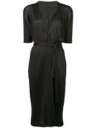 Pleats Please By Issey Miyake Silhouette Fitted Dress - Black