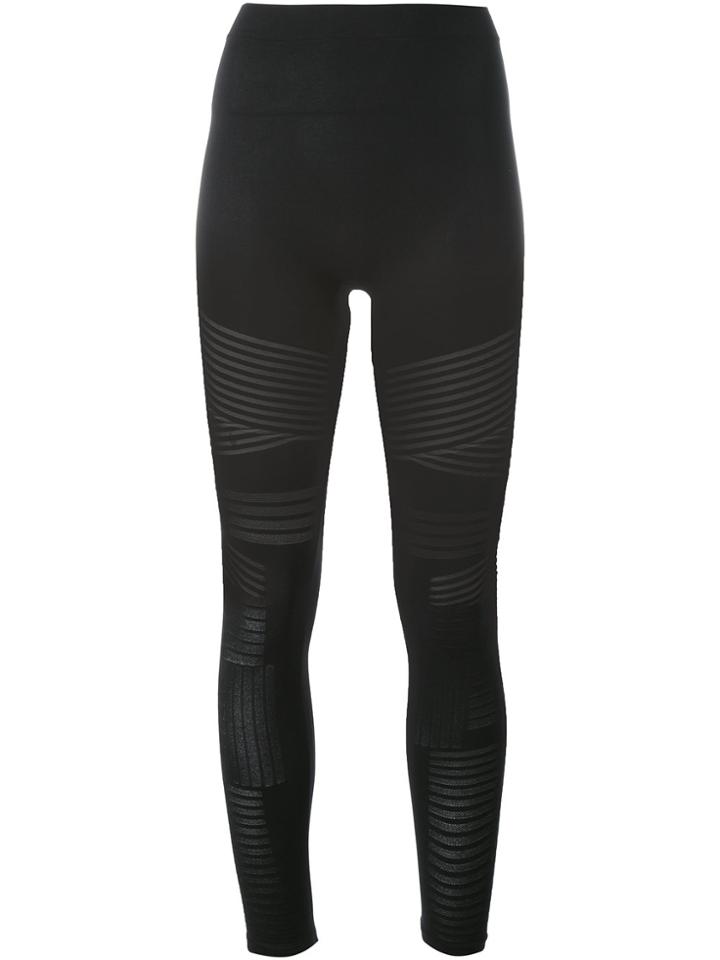 Barbara I Gongini Sheer Stripe Leggings - Black