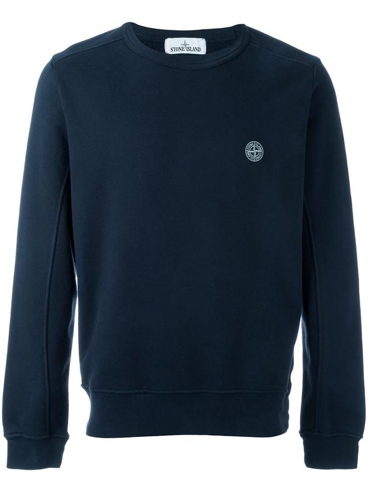 Stone Island Crew Neck Sweatshirt, Men's, Size: Xl, Blue, Cotton