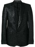 Givenchy Leopard Lurex Tuxedo Jacket - Black