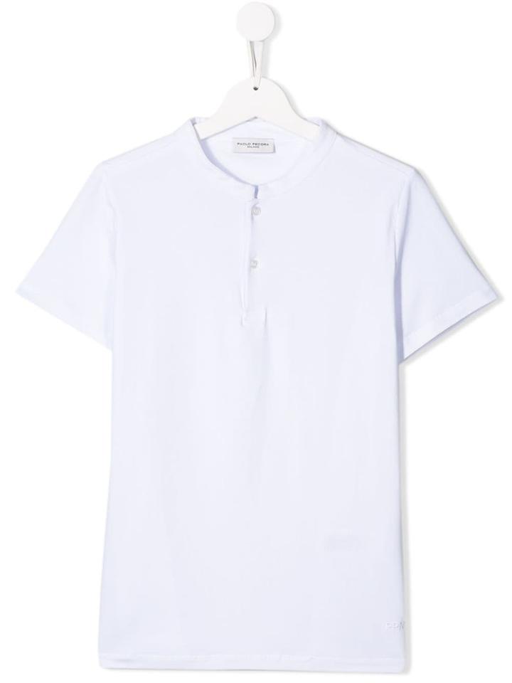 Paolo Pecora Kids Henley T-shirt - White