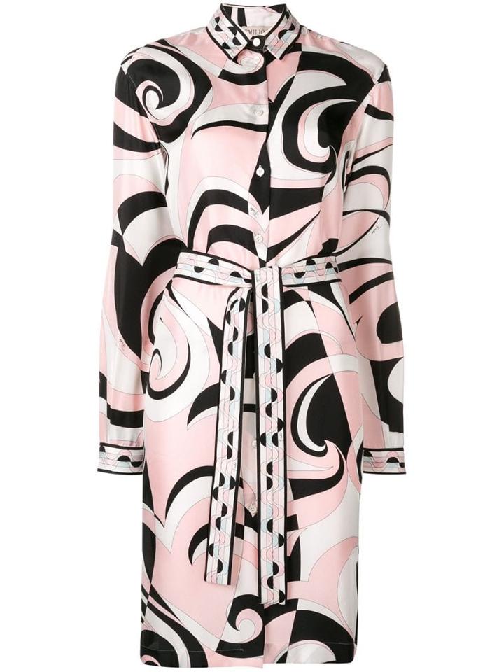 Emilio Pucci Fortuna Print Shirt Dress - Black