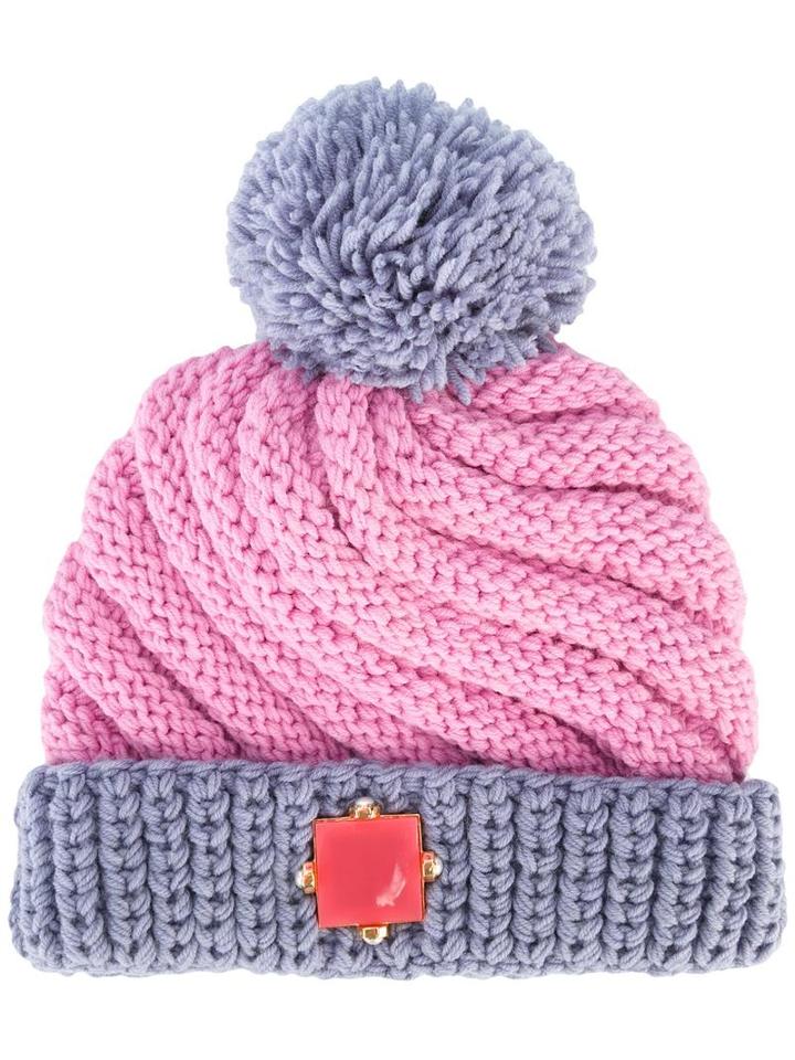 Eshvi Eshvi X 711 'robot' Beanie, Women's, Blue, Wool
