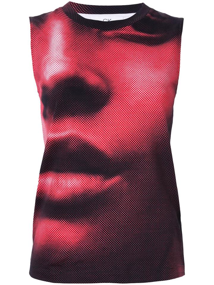 Ck Calvin Klein Half Face Print Tank Top - Red