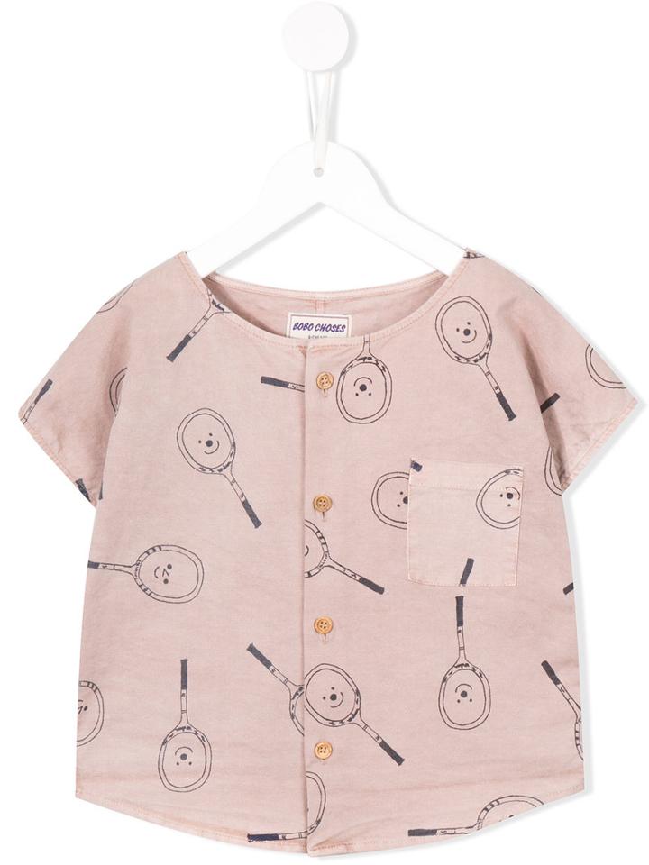 Bobo Choses Tennis Racket Print T-shirt, Toddler Girl's, Size: 4 Yrs, Pink/purple