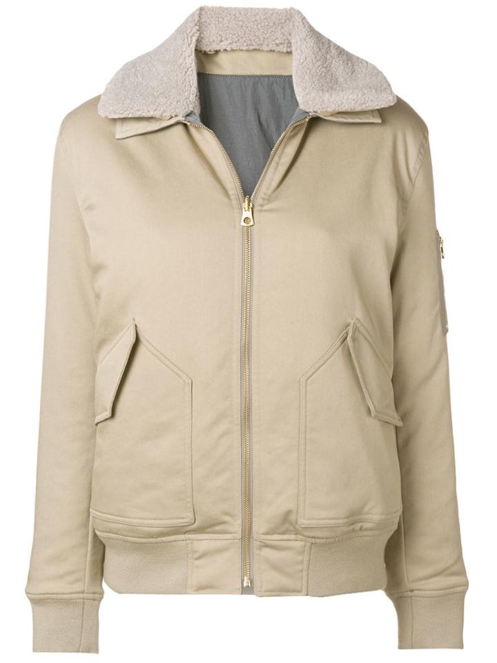 Closed Zipped Bomber Jacket - Neutrals