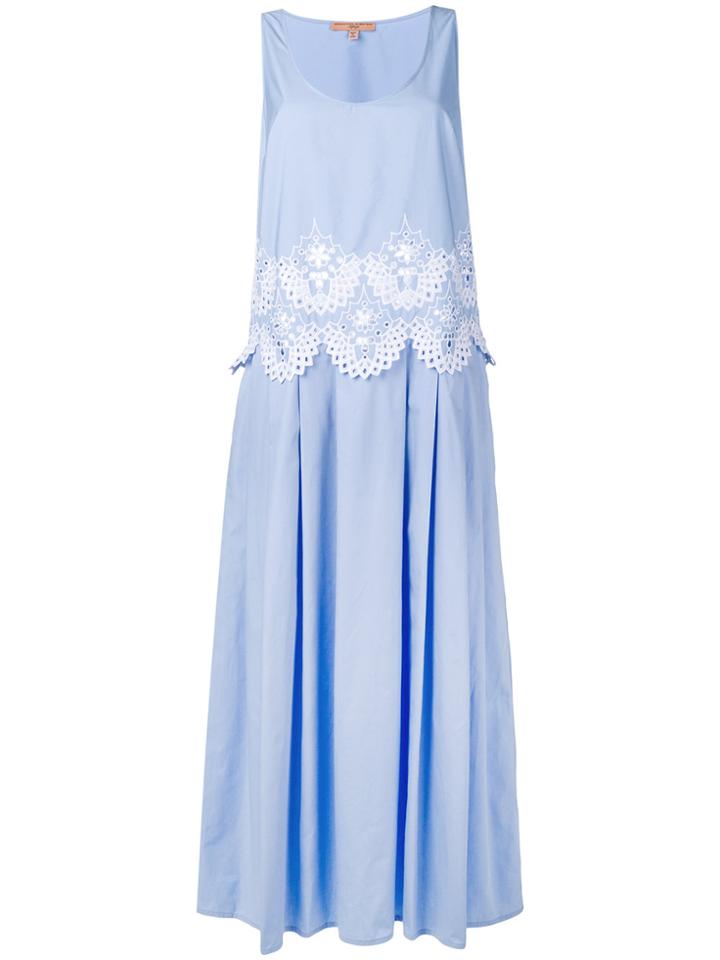 Ermanno Scervino Long Embroidered Dress - Blue