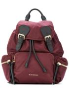 Burberry The Medium Rucksack In Technical Nylon And Leather - Red