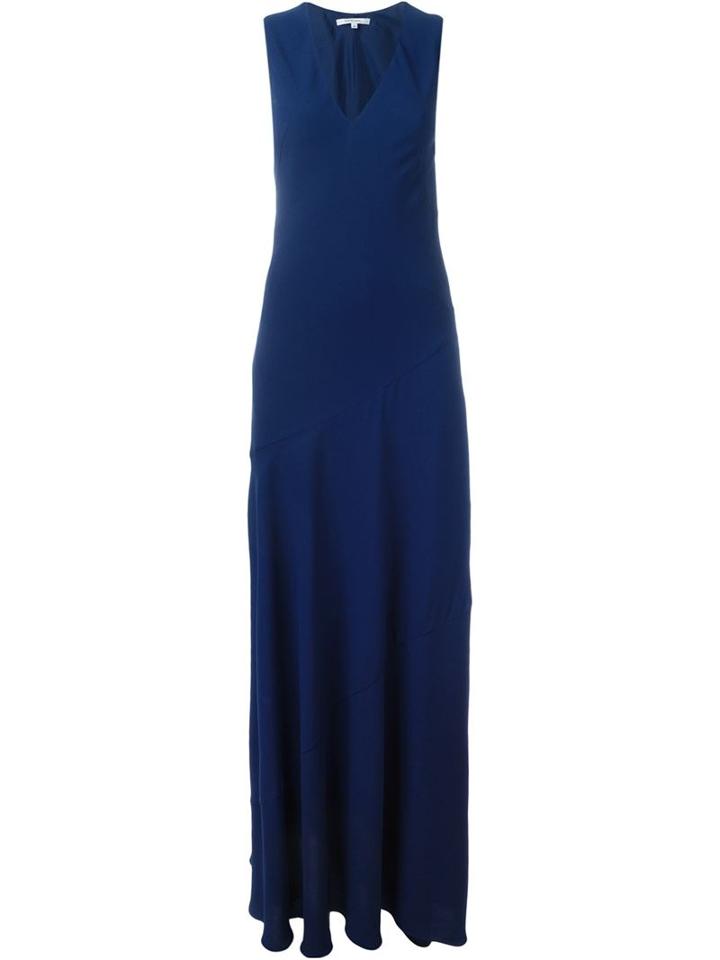 Carven V-neck Evening Dress, Women's, Size: 40, Blue, Acetate/viscose