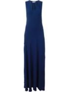 Carven V-neck Evening Dress, Women's, Size: 40, Blue, Acetate/viscose