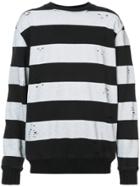 Amiri Distressed Stripe Sweatshirt - Black