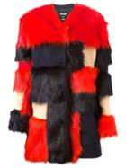 Msgm Faux Fur Panelled Coat
