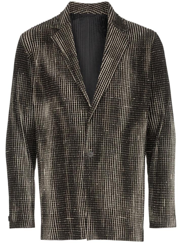 Homme Plissé Issey Miyake Checked Single-breasted Blazer - Black
