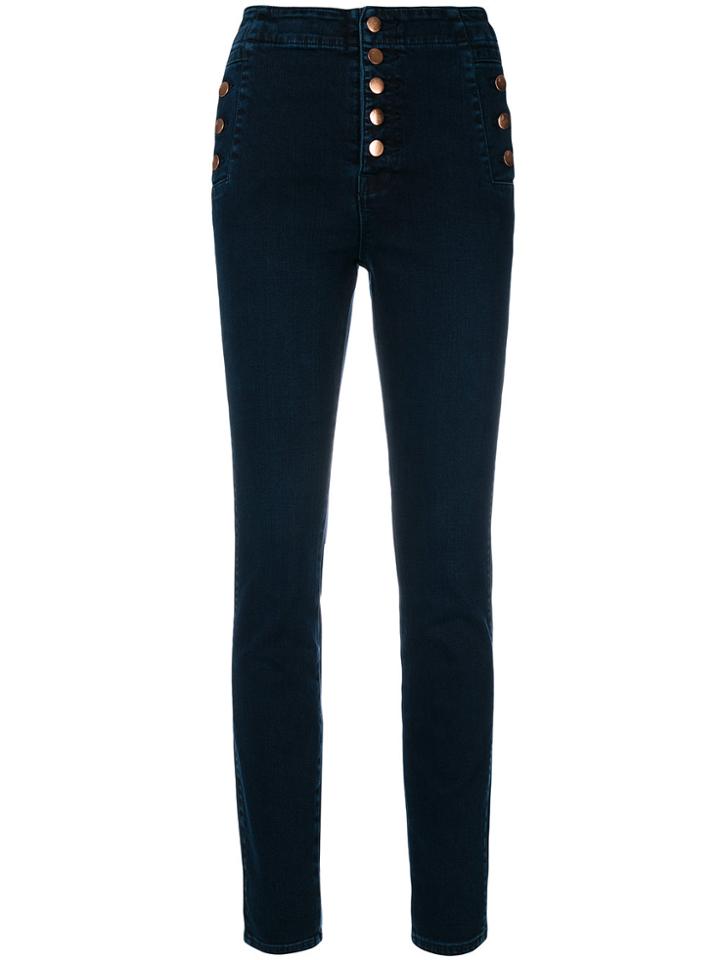 J Brand Buttoned Skinny Jeans - Blue