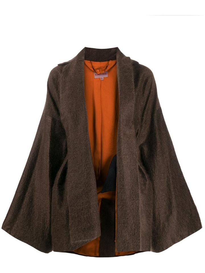 Romeo Gigli Pre-owned 1990s Wide Long Sleeves Tied Jacket - Brown