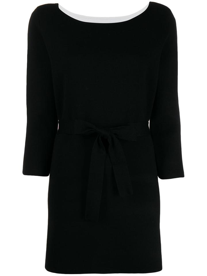 Twin-set Two-tone Logo Charm Knitted Dress - Black