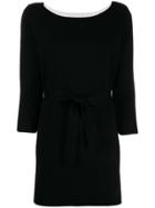 Twin-set Two-tone Logo Charm Knitted Dress - Black