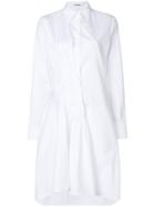 Jil Sander Ruched Front Shirt Dress - White