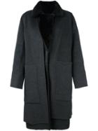 Yves Salomon Reversible Coat, Women's, Size: 40, Grey, Lamb Skin/cashmere/wool/lamb Fur