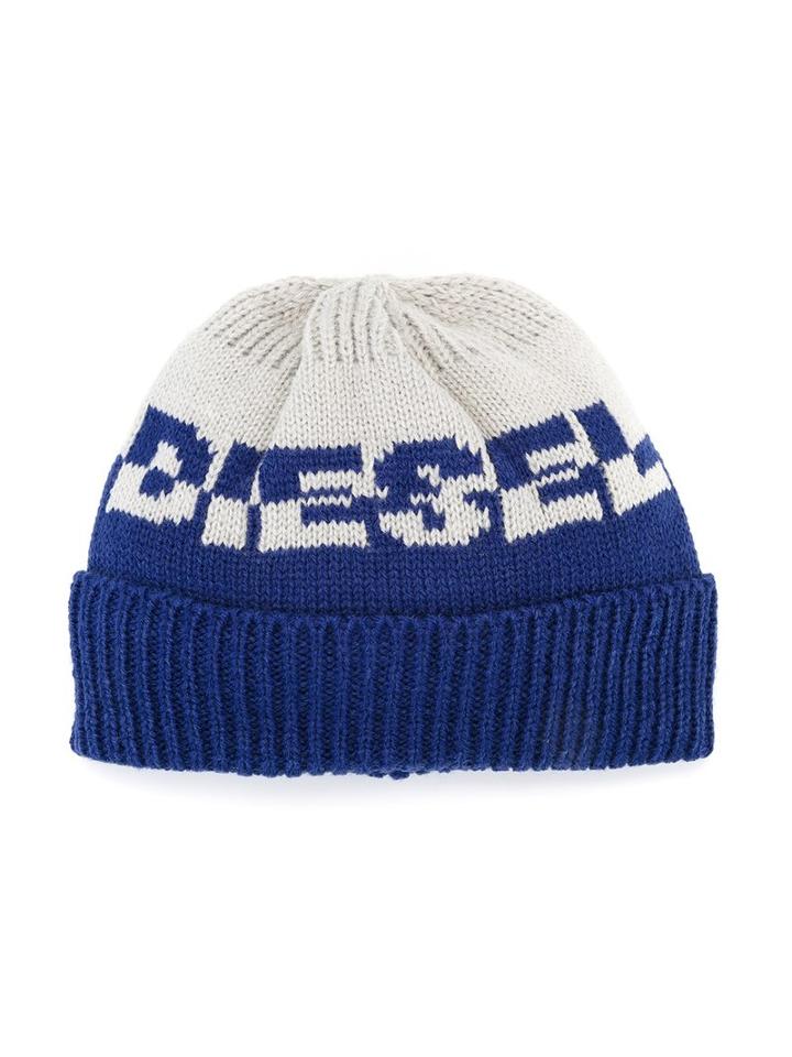 Diesel Kids - 'frotb' Beanie - Kids - Acrylic - 46 Cm, Grey
