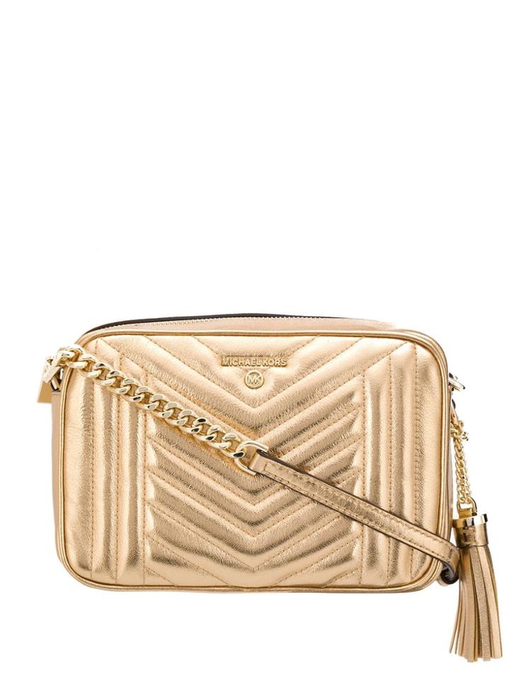 Michael Michael Kors Jet Set Quilted Camera Bag - Gold