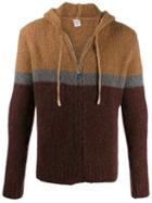 Eleventy Colour-block Zipped Hoodie - Red