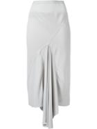 Rick Owens Asymmetric Drape Skirt, Women's, Size: 42, Grey, Viscose/cotton/polyamide